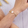 3Pcs 3 Styles Flat Round 304 Stainless Steel Charm Bracelets BJEW-SZ0001-30-6