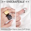 Unicraftale 3Pcs 3 Colors 304 Stainless Steel Signet Open Cuff Rings RJEW-UN0001-27-2