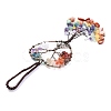 Wire Wrapped Chakra Chips Natural Gemstone Big Pendant Decorations X-HJEW-H057-01D-4