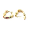 Brass Cubic Zirconia Hoop Earrings KK-H433-56A-G-2