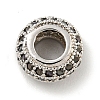 Brass Micro Pave Black Cubic Zirconia Beads KK-G493-49P-01-3