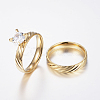 304 Stainless Steel Couple Rings RJEW-P057-06-1