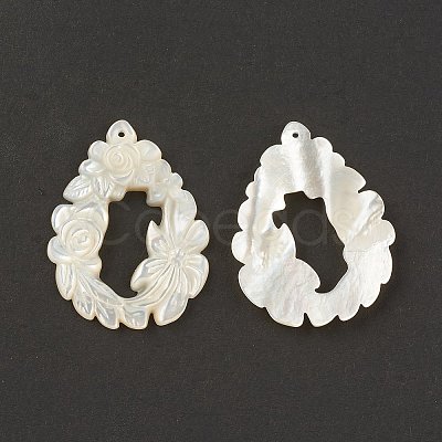 Natural White Shell Pendants SSHEL-T012-16-1