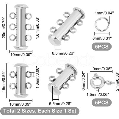 Unicraftale 304 Stainless Steel Clasps Sets STAS-UN0010-94P-1