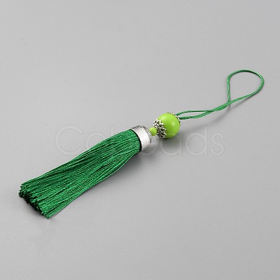 Polyester Tassel Big Pendants Decorations HJEW-TAC0019-01G-1