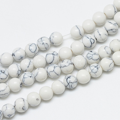 Synthetic Howlite Beads Strands G-T053-10mm-01-1-1