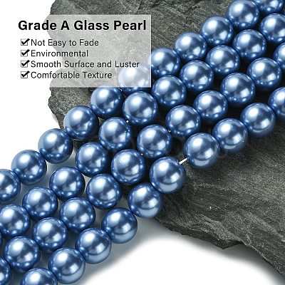 Eco-Friendly Glass Pearl Beads Strands HY-A008-14mm-RB015-1