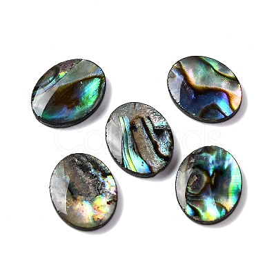 Natural Paua Shell Epoxy Resin Cabochons SSHEL-S279-01G-1