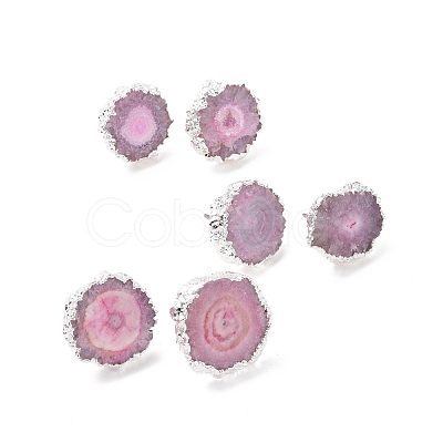 Natural Dyed Quartz Stud Earrings EJEW-P166-C01-1