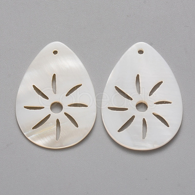 Natural Freshwater Shell Pendants SHEL-R021-10-1