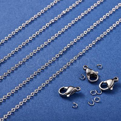 DIY 304 Stainless Steel Cable Chains Necklace Making Kits DIY-SZ0001-80P-1