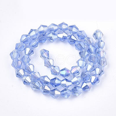 Electroplate Glass Beads Strands X-EGLA-Q118-6mm-B04-1