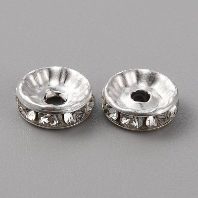 50Pcs Alloy Rhinestone Spacer Beads ALRI-SZC0003-05S-07-1