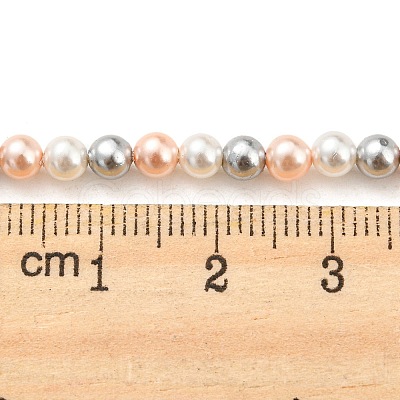 Electroplated Shell Pearl Beads Strands SHEL-F008-03A-04-1