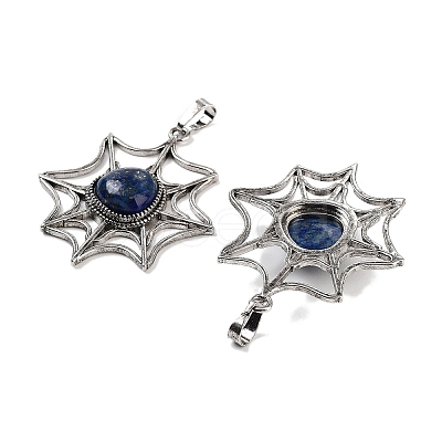 Natural Lapis Lazuli Spider Web Pendants G-Q163-09AS-03-1