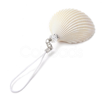 Natural Shell Mobile Straps HJEW-JM01935-1