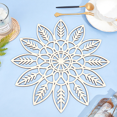 Laser Cut Wooden Cup Mat WOOD-WH0015-26-1