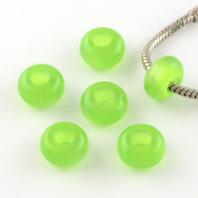 Imitation Cat Eye Resin European Beads RPDL-S001-08-1