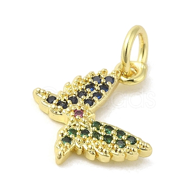 Real 18K Gold Plated Brass Pave Cubic Zirconia Pendants KK-M283-11P-02-1