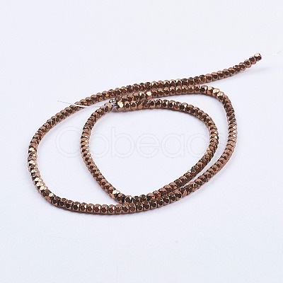 Electroplate Non-Magnetic Synthetic Hematite Beads Strands G-F562-S04-1