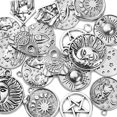 20Pcs 10 Styles Tibetan Style Alloy Pendants TIBEP-CJ0001-82-1