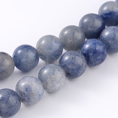 Dyed & Heated Natural Blue Aventurine Round Beads Strands G-M248-4mm-01-1