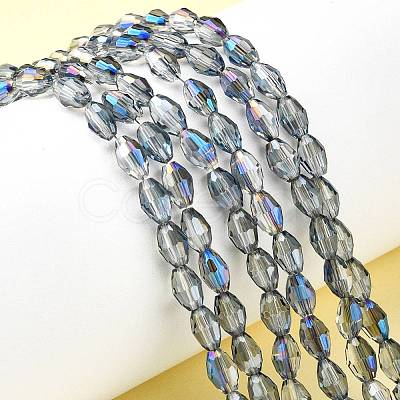 Electroplate Glass Beads Strands EGLA-J013-4x6mm-H03-1