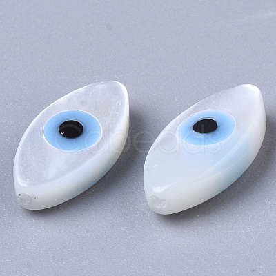 Natural White Shell Mother of Pearl Shell Beads X-SSHEL-N034-56A-01-1