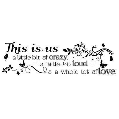 PVC Quotes Wall Sticker DIY-WH0200-010-1