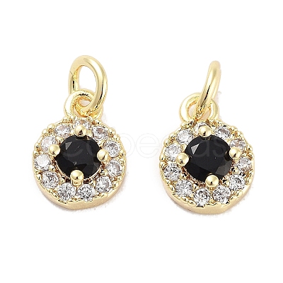 Brass Micro Pave Cubic Zirconia Charms KK-C051-12G-01-1