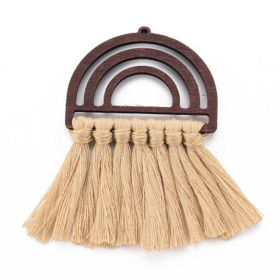 Polycotton(Polyester Cotton) Tassel Big Pendants X-FIND-T052-14A-1