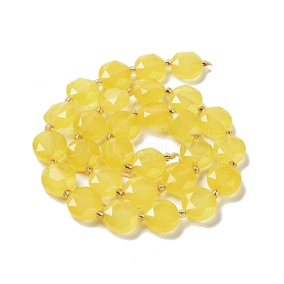 Natural Yellow Agate Beads Strands G-NH0004-043-1