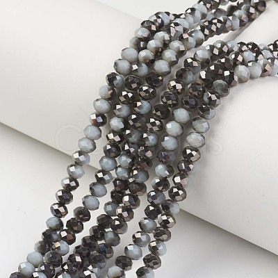 Electroplate Opaque Glass Beads Strands EGLA-A034-P6mm-P-1