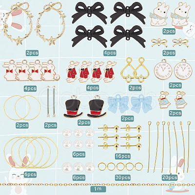 SUNNYCLUE DIY Easter Rabbit Earring Making Kit DIY-SC0021-22-1