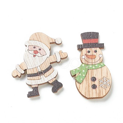 Christmas Theme Wood Pendant Decorations HJEW-P010-07-1