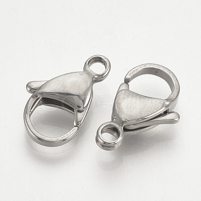 Tarnish Resistant 304 Stainless Steel Lobster Claw Clasps X-STAS-T029-15-1