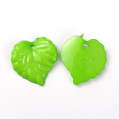 Mixed Color Acrylic Leaf Pendants for Chunky Necklace Jewelry X-SACR-R015-M-1