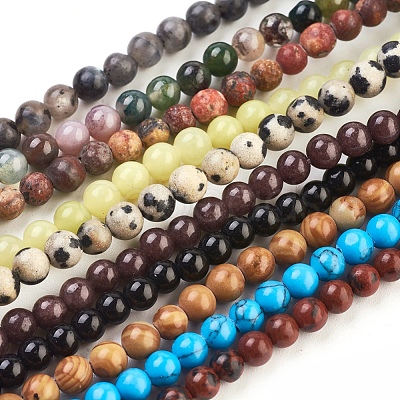 Round Gemstone Beads Mix M-GSR4MM-1