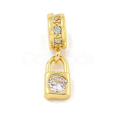 Brass Micro Pave Clear Cubic Zirconia Pendants KK-U007-02G-05-1