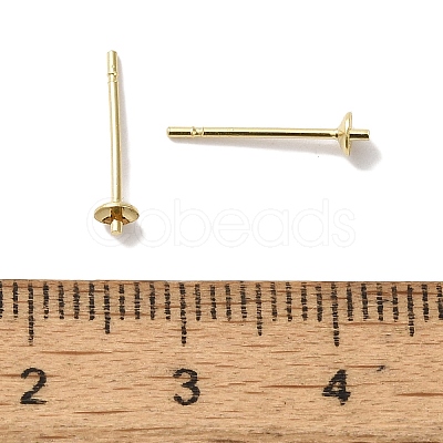 Brass Studs Earrings Finding KK-K383-01A-G-1