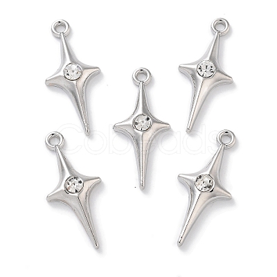 Rack Plating Alloy Rhinestone Pendants PALLOY-F311-06P-1