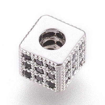 Brass Micro Pave Cubic Zirconia Beads ZIRC-F088-026P-1