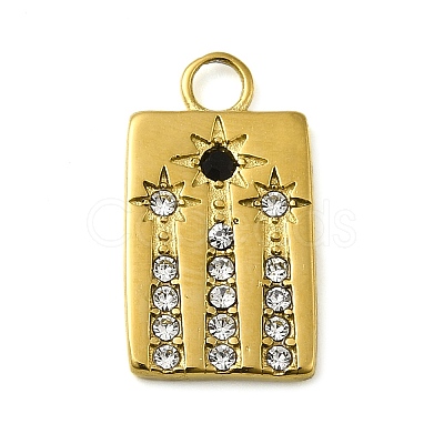 316 Surgical Stainless Steel Pendant with Rhinestone STAS-H189-01C-G-1