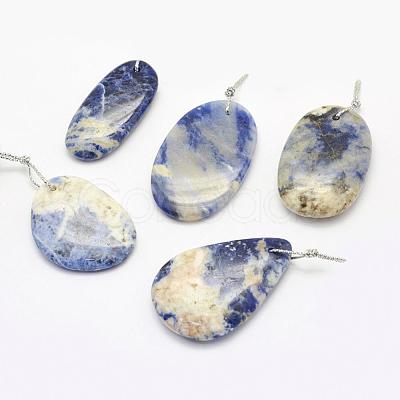 Natural Sodalite Pendants G-G694-B-18-1