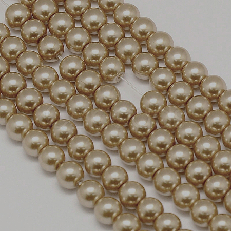 Dyed Glass Pearl Round Bead Strands X-HY-A002-10mm-RB067-1