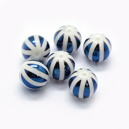 Opaque Spray Painted Glass Beads LAMP-P050-F04-8mm-1