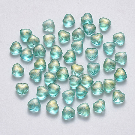Transparent Spray Painted Glass Beads X-GLAA-R211-02-B05-1