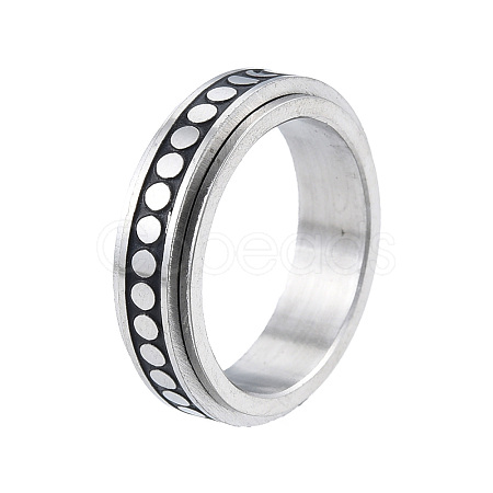 201 Stainless Steel Moon Phase Rotating Finger Ring RJEW-N043-29-1