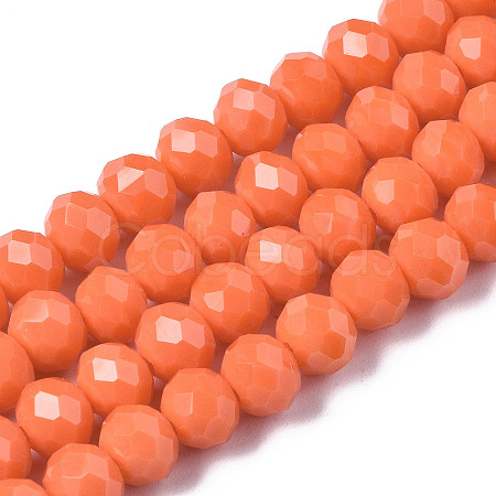 Opaque Solid Color Glass Beads Strands EGLA-A034-P6mm-D20-1