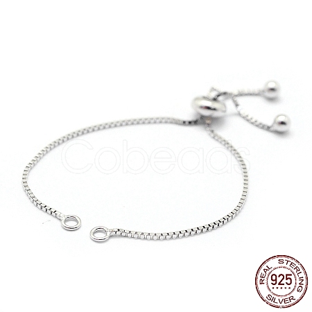 Rhodium Plated 925 Sterling Silver Chain Bracelet Making MAK-L016-001P-1
